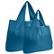 Wrapables Large & Small Foldable Tote Nylon Reusable Grocery Bags, Set of 2, Steel Blue